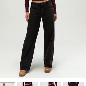 Abrand Low Rise Black Washes Jeans